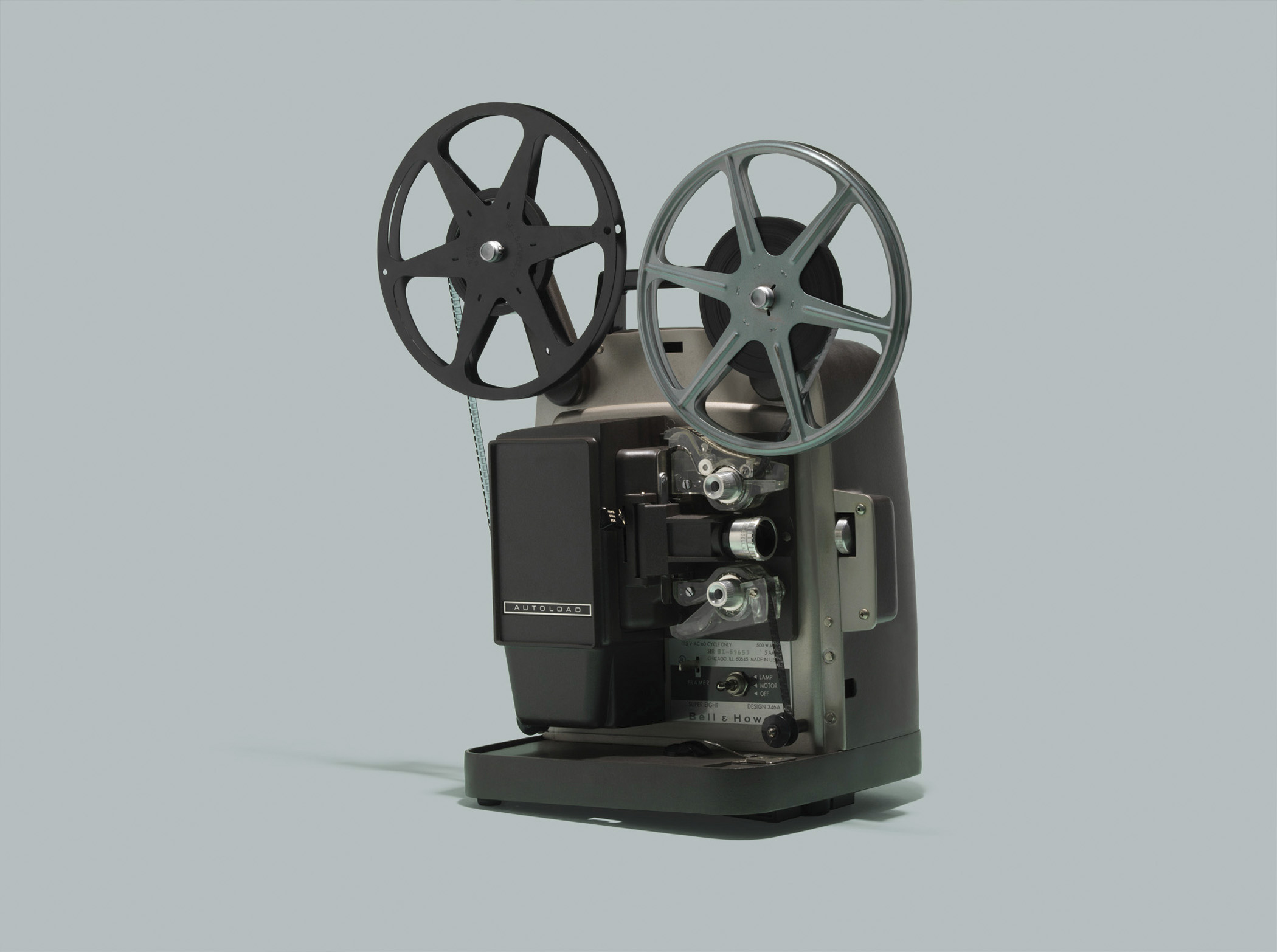 Bell & Howell Autoload Design 346A Super 8 projector. In 1965, Bell & Howell offered four projector models priced at $95 to $215, per the <a href="http://query.nytimes.com/gst/abstract.html?res=9C05E0D91F38E13ABC4A53DFB366838E679EDE" title="New York Times" target="_blank">New York Times</a>. <strong>Today's equivalent:</strong> Epson EX5220 Wireless XGA 3LCD Projector. List price $549.99, available for $490.18 on <a href="http://www.amazon.com/Epson-EX5220-Wireless-Projector-V11H551020/dp/B00E87E1LK/ref=sr_1_1?ie=UTF8&qid=1411150455&sr=8-1&keywords=Epson+EX5220+Wireless+XGA+3LCD+Projector" title="Amazon.com" target="_blank">Amazon.com</a>.