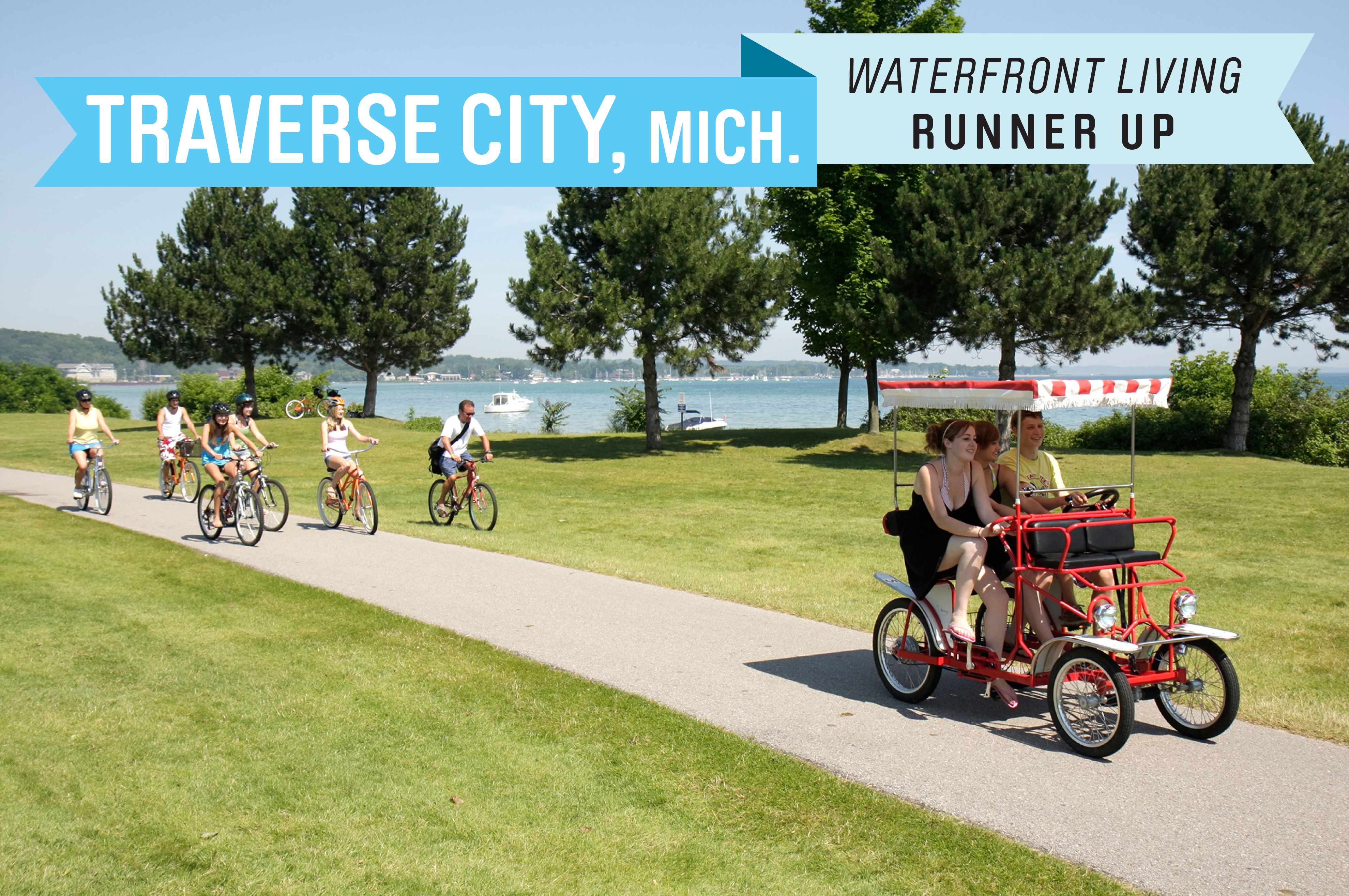 This vacation town has miles of sandy beaches along Lake Michigan, as well as swimming and hiking galore at the Sleeping Bear Dunes National Lakeshore and the Grand Traverse Bays. Lakefront living is affordable here, with median home prices under $160,000.