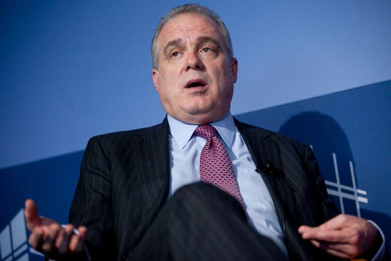 Mark Bertolini, chairman, president and chief executive officer of Aetna Inc., speaks at the Peterson Institute for International Economics in Washington, D.C., U.S., on Thursday, May 24, 2012. Provisions of the U.S. health care law that will require most Americans to obtain insurance and forbid insurers from refusing to cover them won't work, said Bertolini.