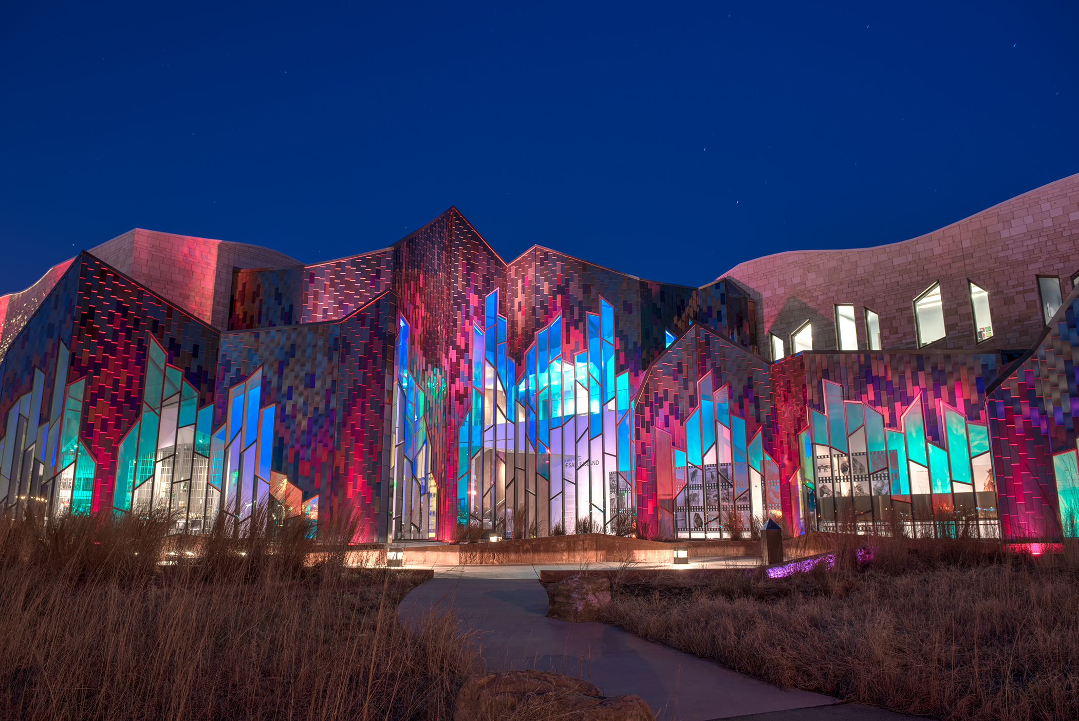 <strong>Overland Park, Kansas. </strong>The second largest city in Kansas has a weekly farmers' market, themed gardens in the 300-Acre Arboretum & Botanical Gardens, and the striking Museum at Prairiefire (above).