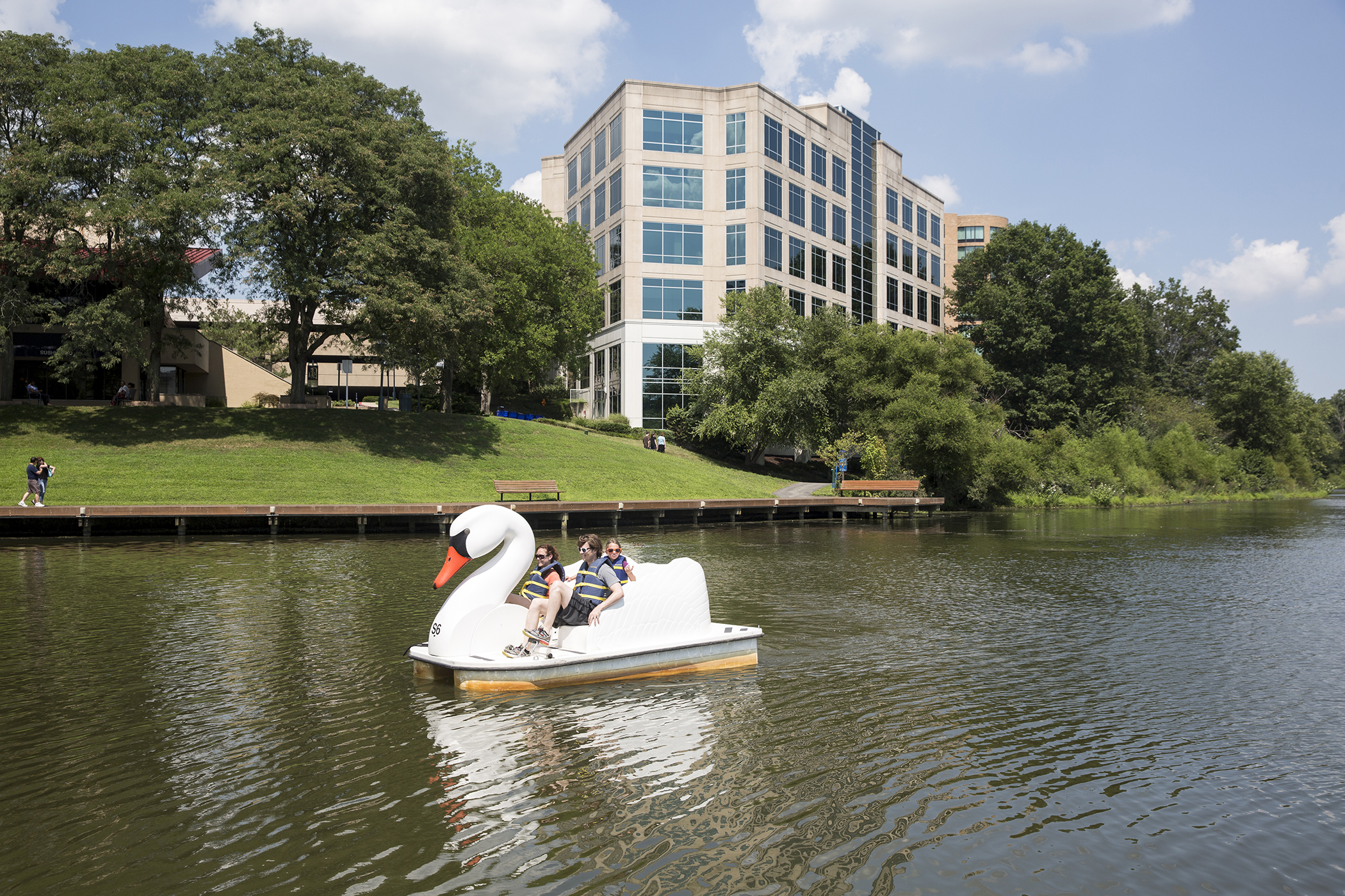 <strong>Columbia, Maryland</strong> Swan rides are only one of the kid-friendly past-times on Columbia's Lake Kittamaqundi. There are also free outdoor movies and concerts, plenty of restaurants, and the annual 4th of July fireworks extravaganza.