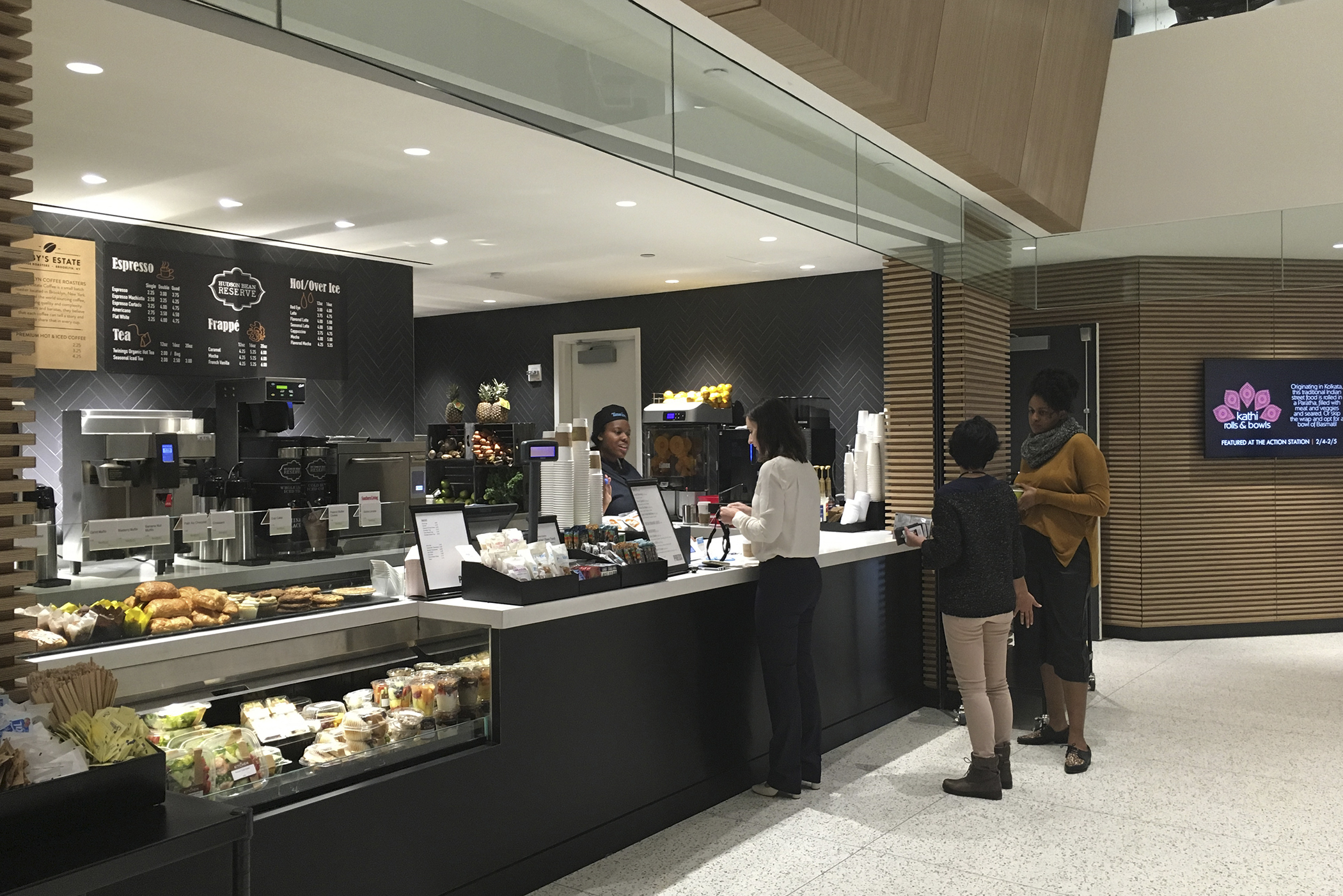 Press coffee and smoothie bar inside of Time Inc.'s offices at 225 Liberty Street.