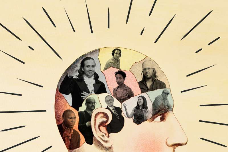(Clockwise from bottom left) MacArthur Fellows Ta-Nehisi Coates, Lin-Manuel Miranda, Jad Abumrad, Kara Walker, David C. Page, Angela Duckworth, Robert Axelrod and Junot Díaz.