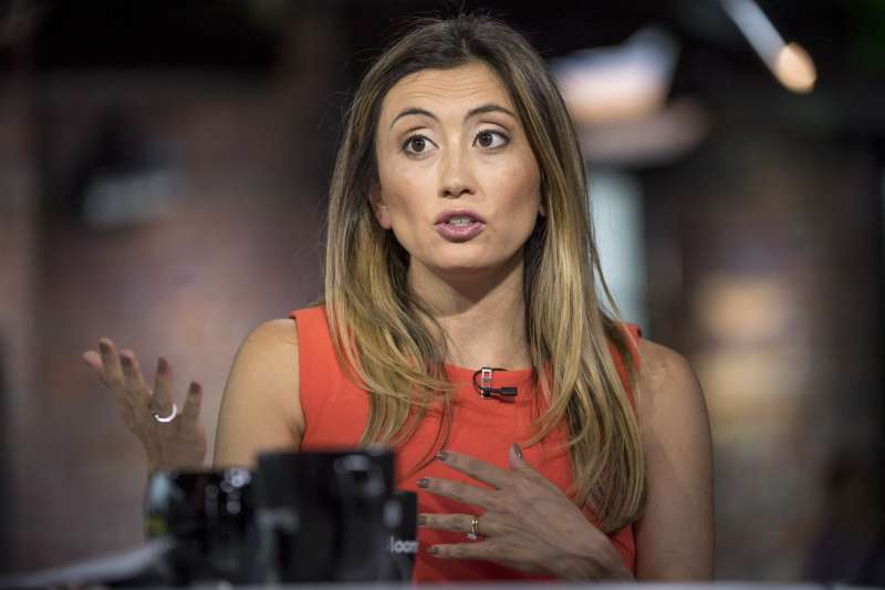 Katrina Lake, founder and chief executive officer of Stitch Fix Inc., speaks during a Bloomberg West television interview in San Francisco, California, U.S., on Wednesday, June 29, 2016. Lake discussed the company's road ahead and competitive environment. Photographer: David Paul Morris/Bloomberg via Getty Images