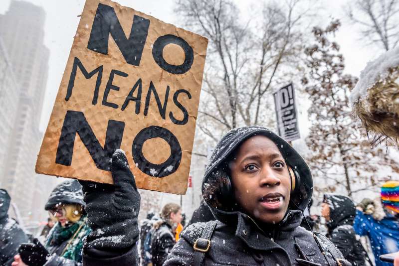 The #MeToo rally took place outside the Trump International Hotel at Columbus Circle, The #MeToo movement ignited after sexual harassment allegations against Hollywood producer Harvey Weinstein surfaced and opened the floodgate not only for women, but also men who have been victimized by predatory behavior and sexual misconduct, to tell their stories.