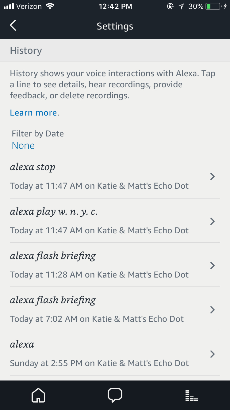 delete amazon echo history