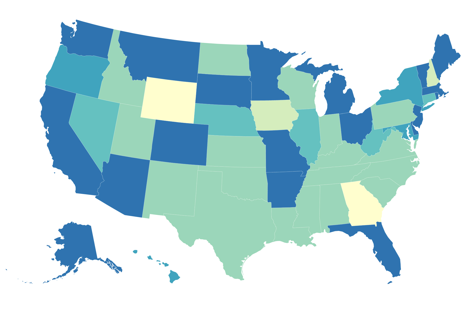 Minimum Wage By State Map Minimum Wage By U.S. State: This Map Shows Increases Across U.S. 