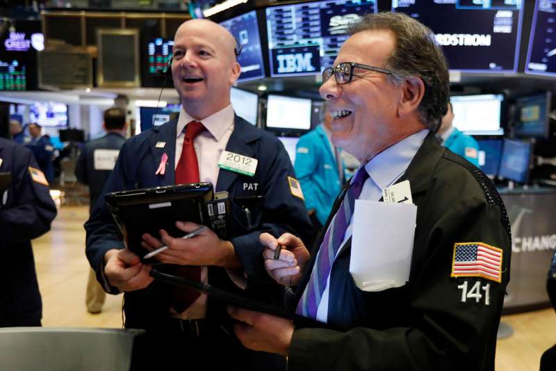 Traders Patrick Casey, left, and Sal Suarino work on the floor of the New York Stock Exchange, . Stocks are opening higher on Wall Street after Chinese and U.S. officials agreed to continue trade talks in Washington next week
Financial Markets Wall Street, New York, February 14, 2019.