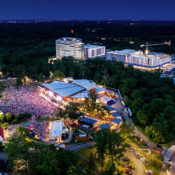 birdseye view of crowded outdoor concert in Columbia, Maryland