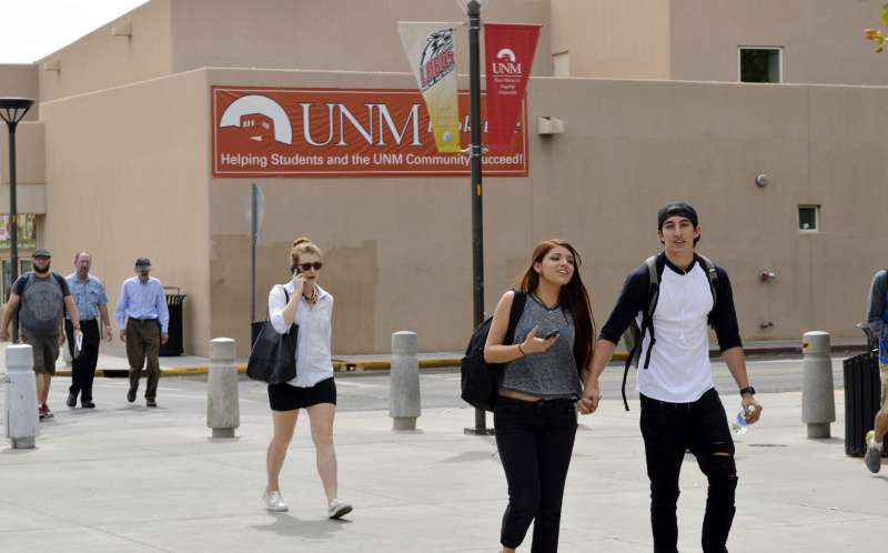 Mandatory Credit: Photo by Russell Contreras/AP/Shutterstock (6084098a)
Students walk on the campus of the University of New Mexico in Albuquerque. Efforts to make college more accessible in New Mexico and a handful of other states by tapping lottery proceeds are in jeopardy as tuition rises, state budgets falter and ticket sales slump. Tens of thousands of students in New Mexico could see their tuition assistance slashed by 30 percent in 2017 if nothing is done. Colleges in New Mexico are seeing declining enrollment and administrators says they are trying to adjust to the changing landscape
Lottery-Scholarship Programs, Albuquerque, USA