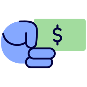 icon of a hand with a dollar