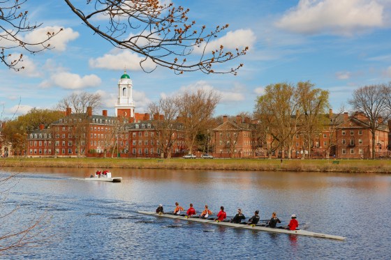 The Eliot House on the campus of Harvard University at early morning.