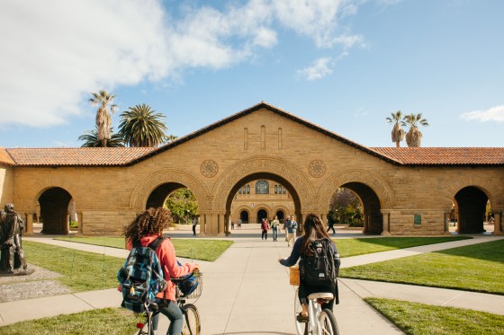 Students at the Stanford University campus