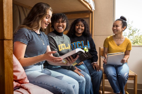 Group of young women in a study group at UCLA