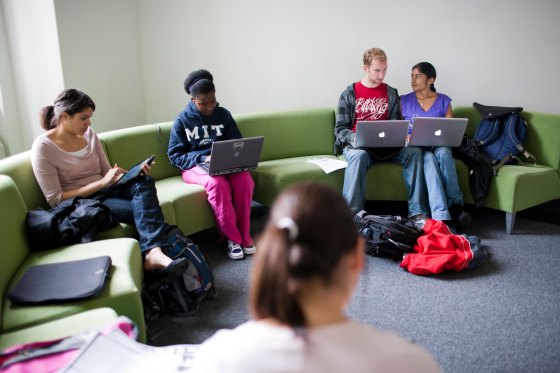 Students working on their laptop at MIT